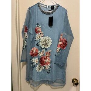 LULUSAR THIS WOMAN CAN PAKISTANI ORGANZA/POLY 2pc TUNIC medium new